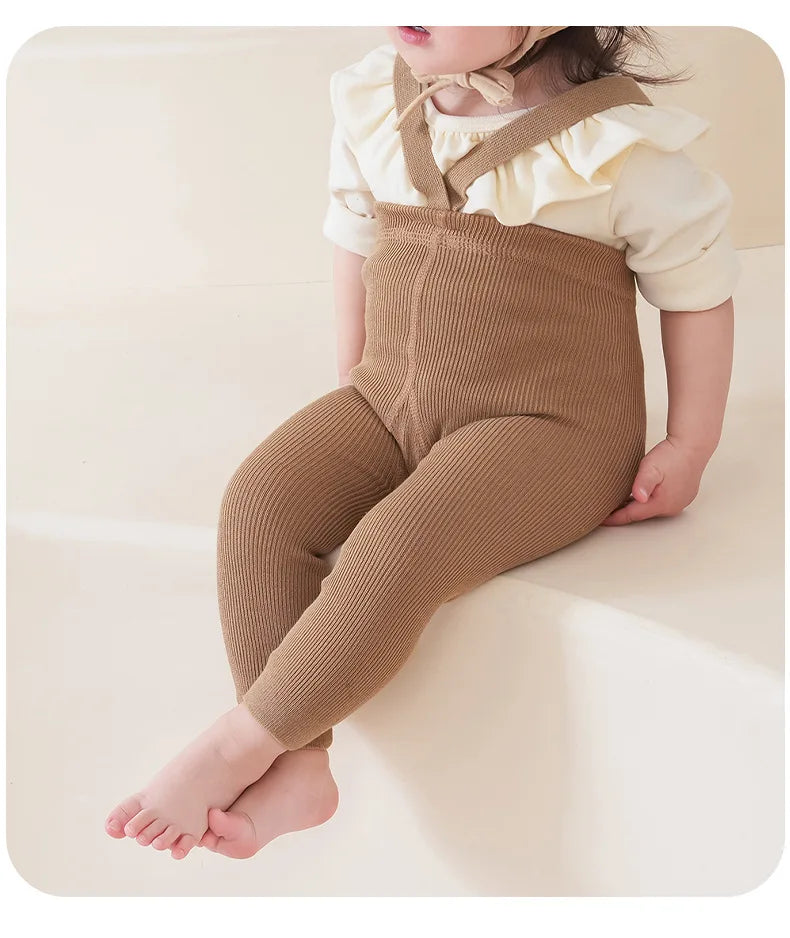 High Waist Toddler Ribbed Infant Baby Pantyhose Cotton High-Stretch Belly Cover Baby Girls Tights 0-2Y Newborn Leggings