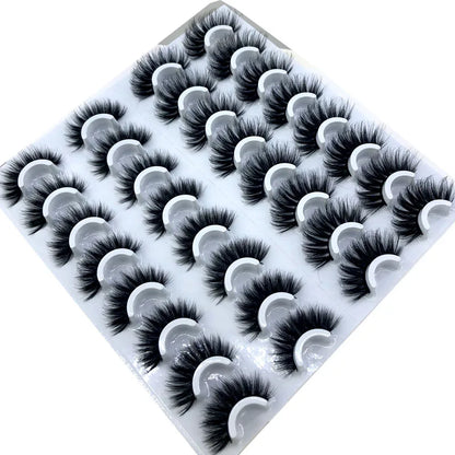 16 Pairs 3D Mink Lashes Natural False Eyelashes Dramatic Volume Fake Lashes Makeup Eyelash Extension Silk Eyelashes