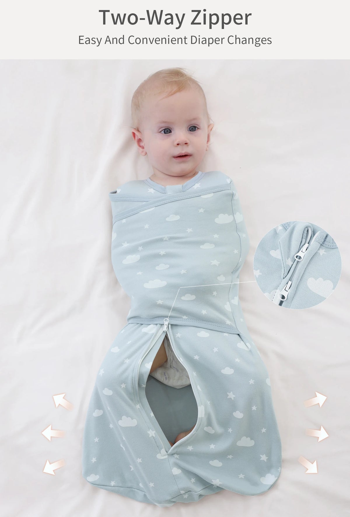INSULAR Baby 100% Cotton Swaddling Cloth With Caps Envelope Type Newborn Cartoon Envelope Anti-Startle Adjustable Bedding Item