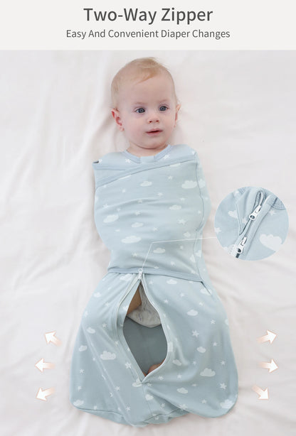 INSULAR Baby 100% Cotton Swaddling Cloth With Caps Envelope Type Newborn Cartoon Envelope Anti-Startle Adjustable Bedding Item
