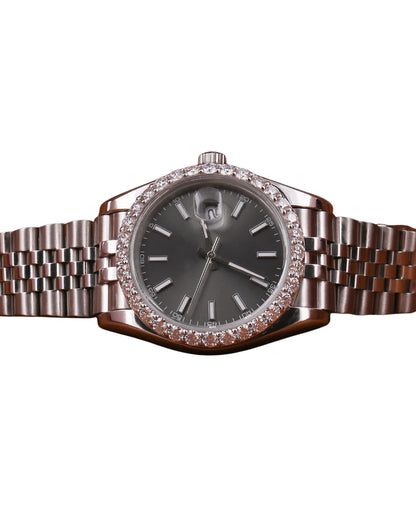 New Full Stainless Steel Plated Black Dial Quartz Watches Anniversary And Wedding Gift For Women's from Indian Supplier