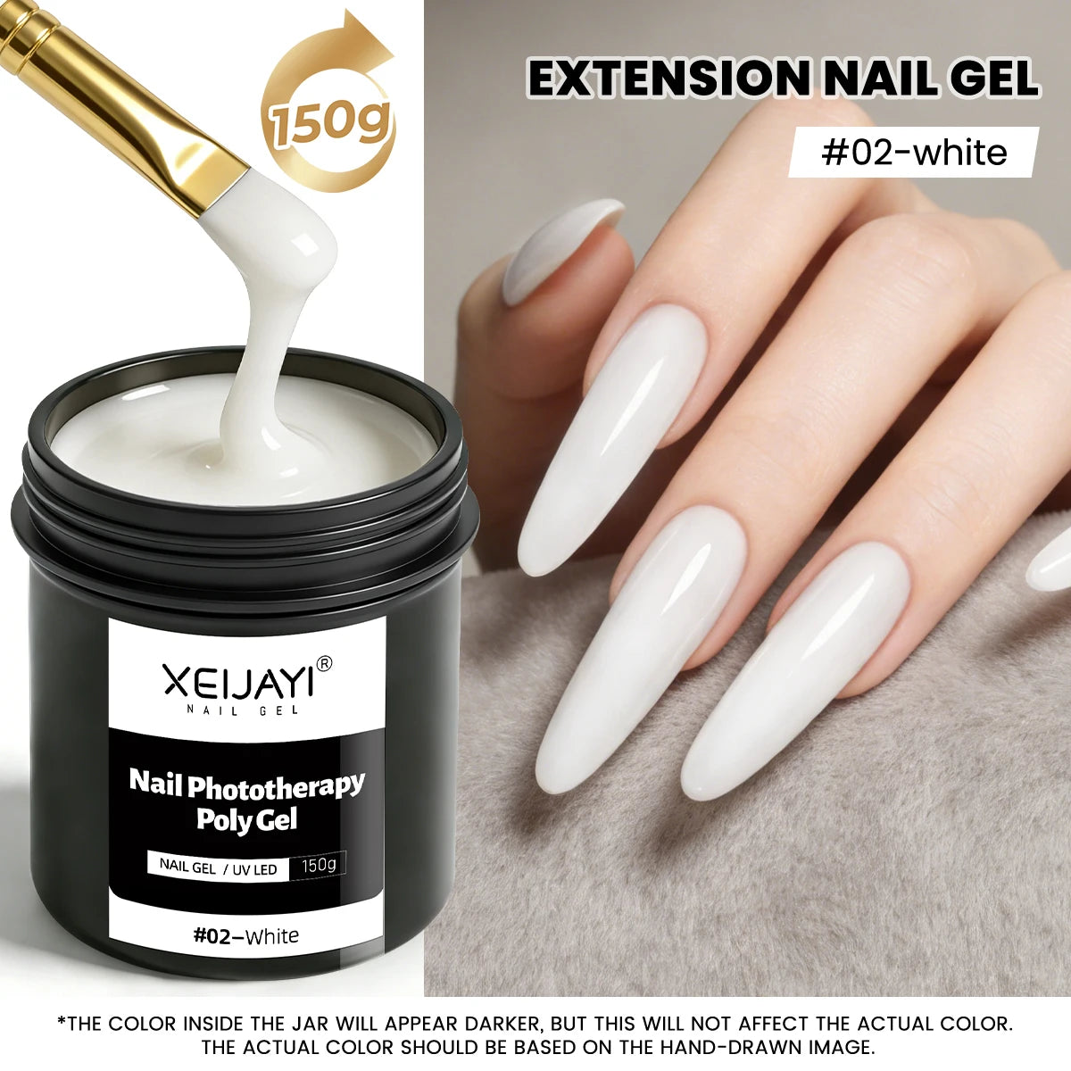 XEIJAYI 150g Poly Nail Gel UV LED Cured Builder Nail Gel Crystal Nail Extension Gel For Nails DIY At Home Salon