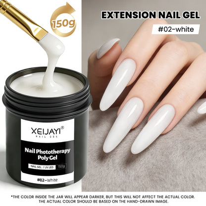 XEIJAYI 150g Poly Nail Gel UV LED Cured Builder Nail Gel Crystal Nail Extension Gel For Nails DIY At Home Salon