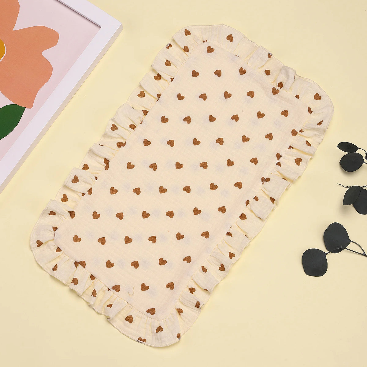 Soft Muslin Cotton Gauze Shoulder Rag Baby Burping Pad Ruffle Newborn Baby Burp Cloths