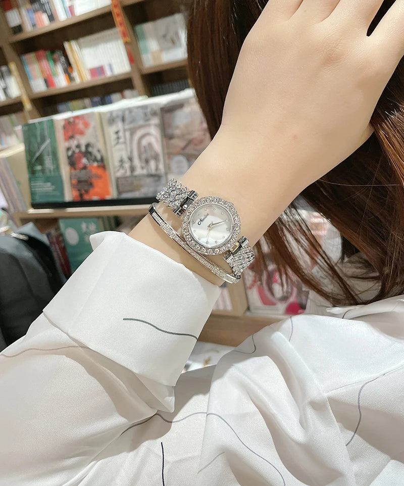 2024 Fashion Top Brand Luxury Watch Women Waterproof Crystal Women Dress Watch Fully Diamond Women Watches Ladies Watch Quartz