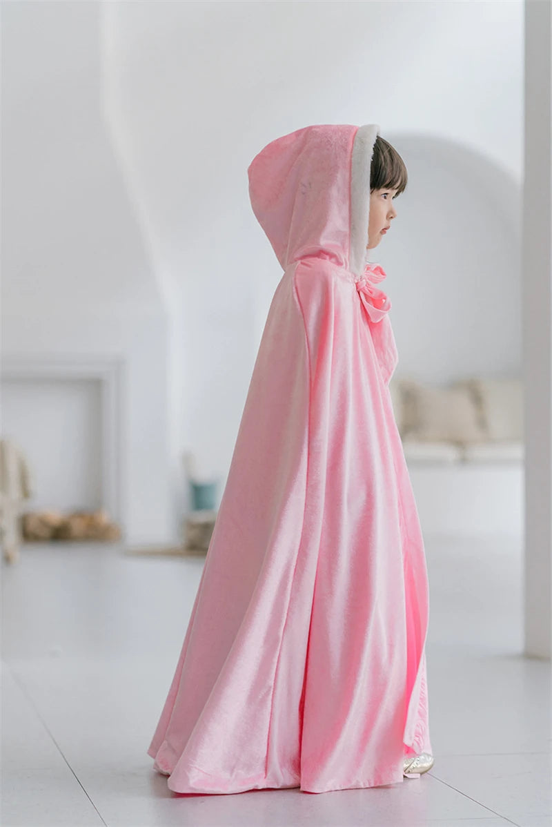 Elsa Cosplay Costume Kids Layers Deluxe Ball Gown Princess Dresses Aurora Christmas Wedding Evening Dress Girls Princess Dresses