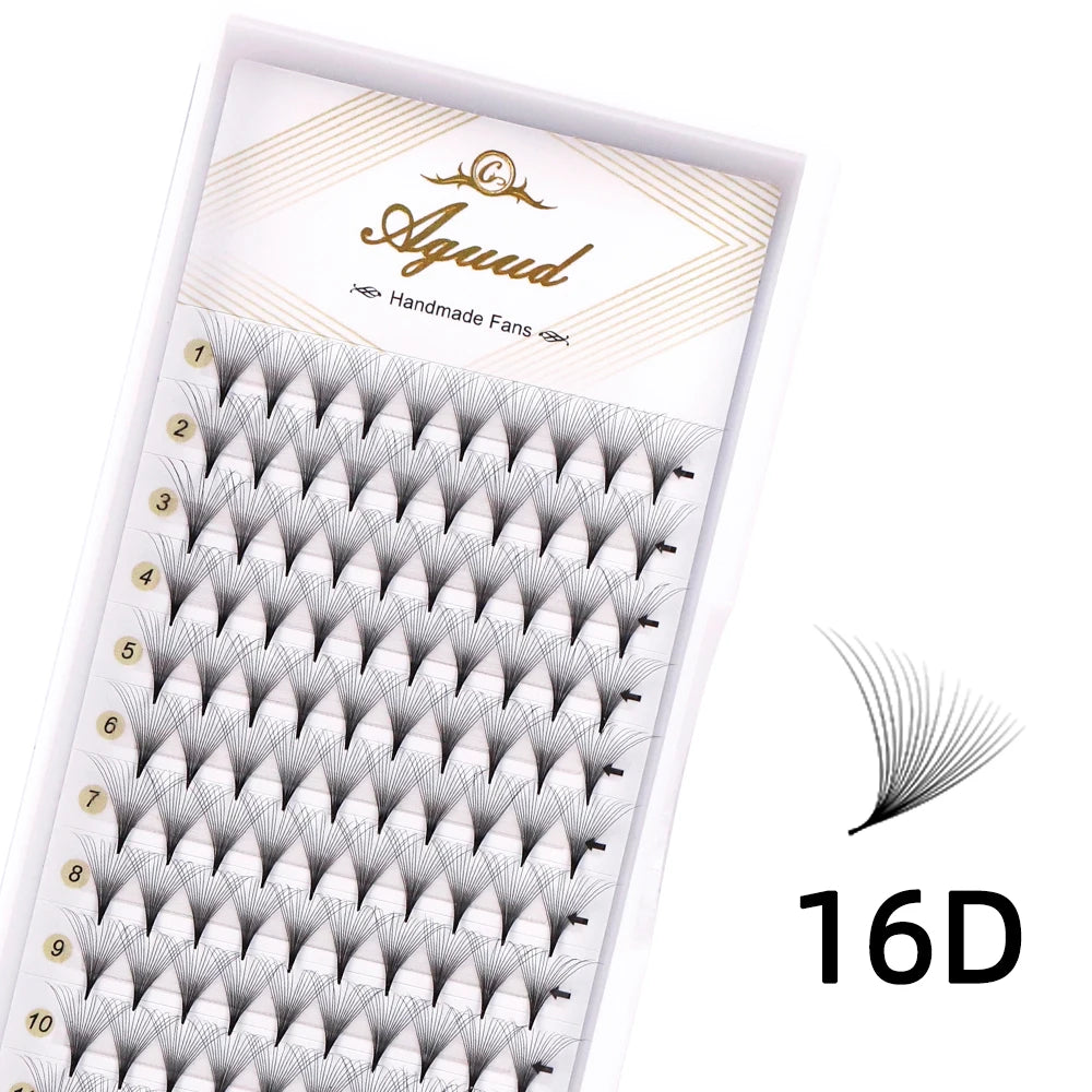 AGUUD 5 Trays/Lot Thin Roots Slim Base Premade Fans Lash Sharp Pointy Base Promade Russian Volume Fans Eyelash Extensions Faux