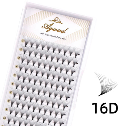 AGUUD 5 Trays/Lot Thin Roots Slim Base Premade Fans Lash Sharp Pointy Base Promade Russian Volume Fans Eyelash Extensions Faux