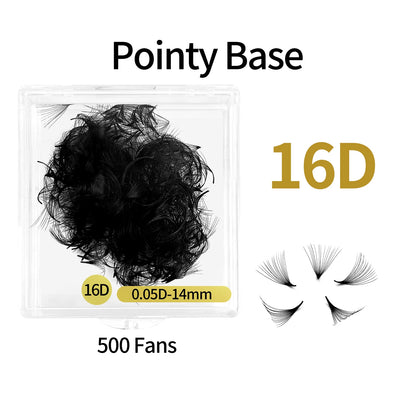 ABONNIE 500 Fans Loose Fan 6D-20D Pointy Base Premade Fans Sharp Thin Slim Medium Stem Volume Russian Eyelashes Extensions