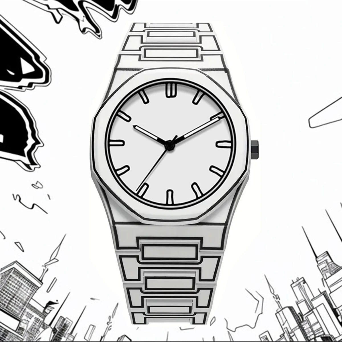 2026 New Quartz Watch with Silicone Material and Comic Design, Featuring Classic Anime Lines, a Men's Sports Watch