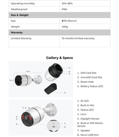 REOLINK 4MP 4G LTE Celluar Security Camera Person/Vehicle/Animal Detection 2-Way Talk Solar & Battery Home Surveillance Camera