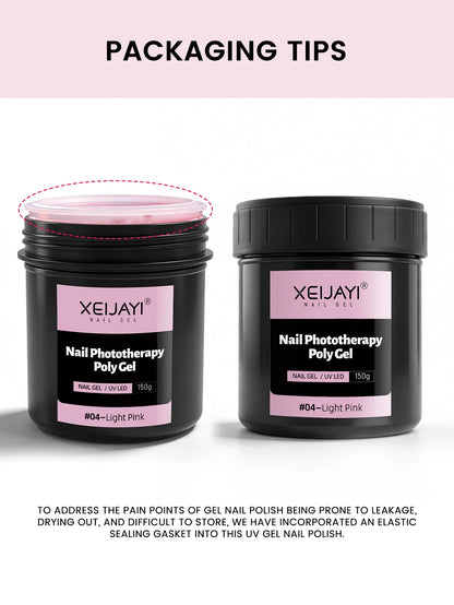 XEIJAYI 150g Poly Nail Gel UV LED Cured Builder Nail Gel Crystal Nail Extension Gel For Nails DIY At Home Salon
