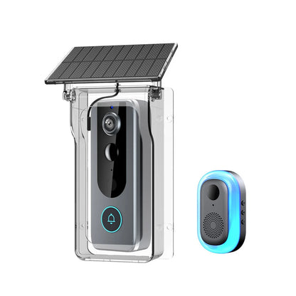 IP65 Waterproof Outdoor Wireless Doorbell with Solar Rain Cover Camera Tuya Eye Digital Door Peepholes Smart Home Video Intercom