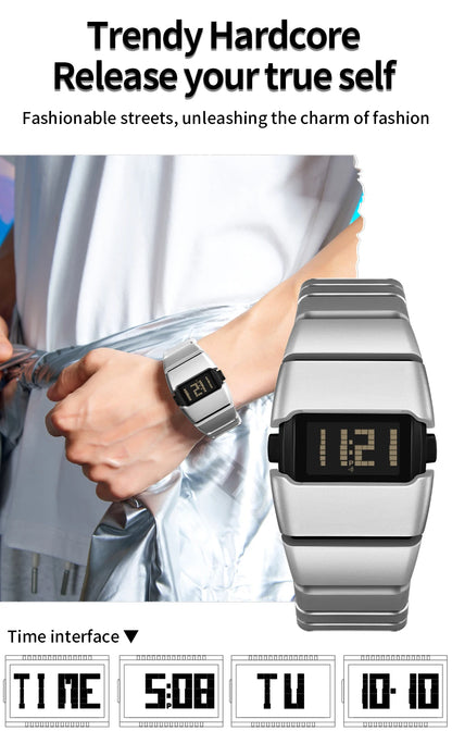 SANDA 9504 Retro Electronic Watch 5ATM Waterproof Night Light Display Snooze Alarm Clock Stopwatch Men's and Women's Watches2026