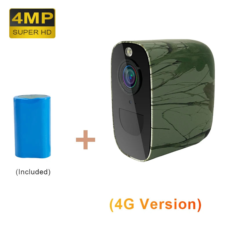 LCLCTEK 4G SIM Card Battery Powered Security Camera Full Color 4MP PIR Detection IP66 Outdoor Wireless CCTV Surveillance Cam