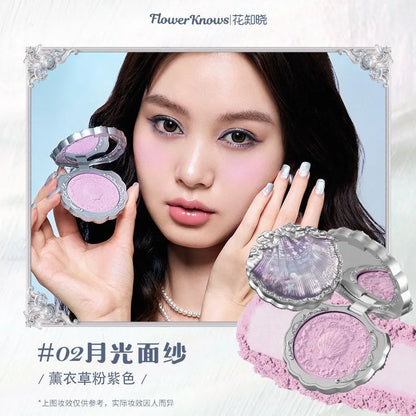 Flower Knows Strawberry Rococo Embossed Blush Fine Powder Makeup Smooth Long Lasting Blusher Waterproof Blush Maquiagem