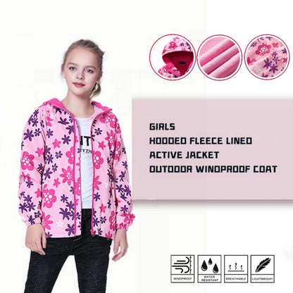 Dubbped Girl Polar Fleece Waterproof Jacket Spring Autumn Children Coats Sport Casual Kids Jackets Double-deck Windproof Jackets