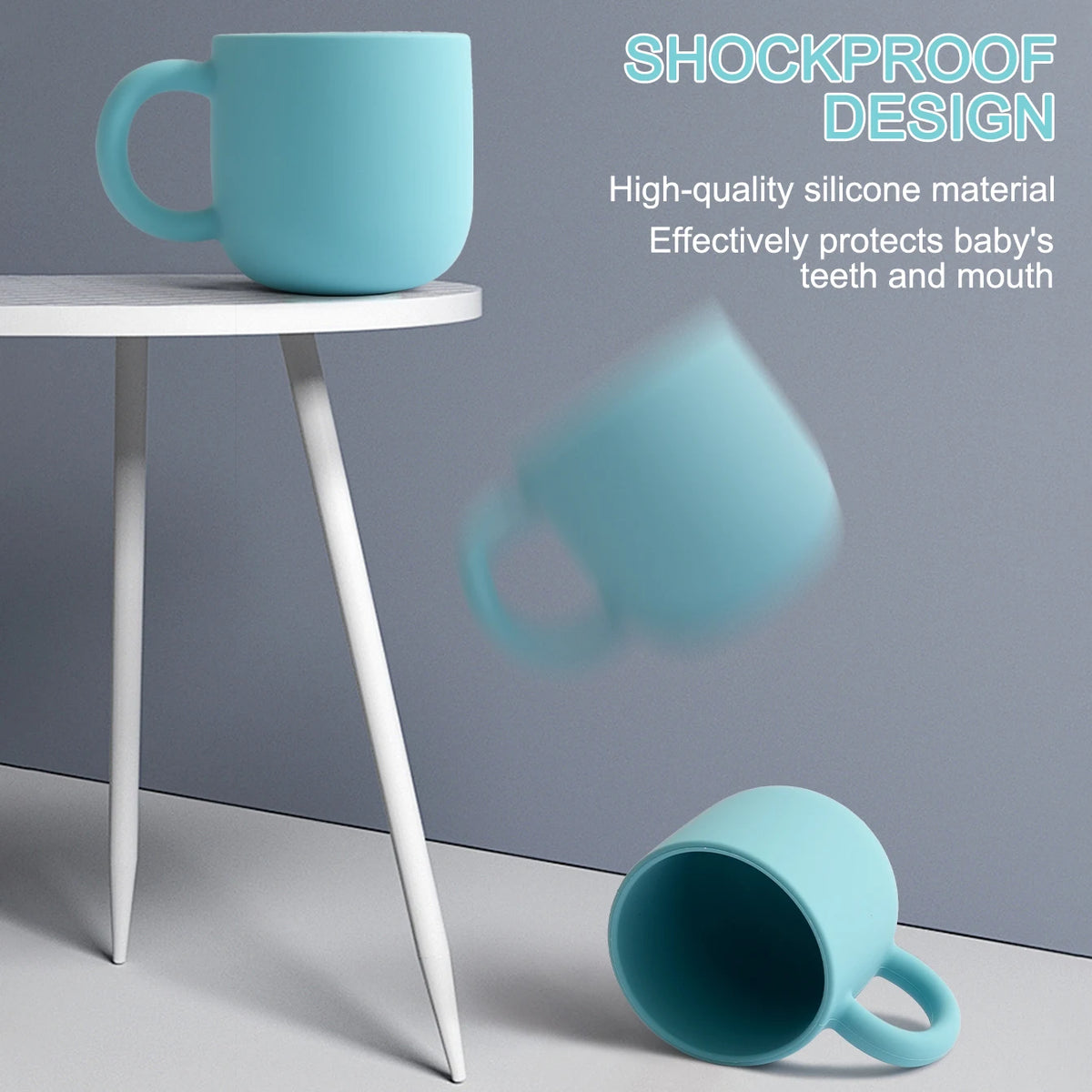 Color Kids 1PCS Silicone Baby Feeding Cup Single Handle Portable Water Bottle Pure Color BPA Free Baby Tableware Shower Gift