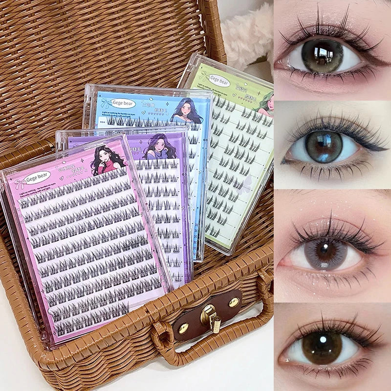 No-Glue False Eyelashes Easy 3-Step Application Natural Glue-free False Eyelashes DIY Lashes for Beginners with Sunflower Desig