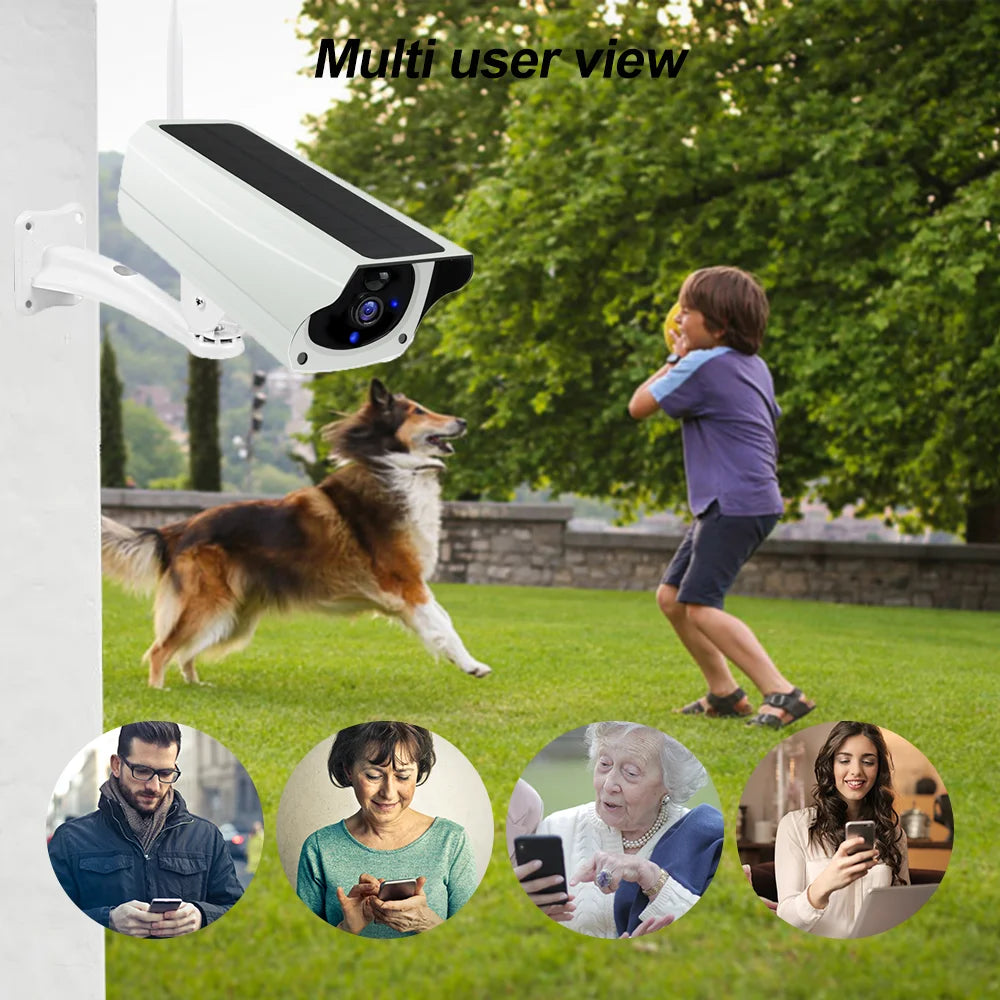 Wireless Solar Bullet Camera Outdoor WiFi 1080P 4x Zoom CCTV Surveillance IP Cam Home Security Protection Battery PIR Detection