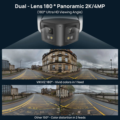 Hikvision-Compatibele 4K 8mp ColorVu 170 ° Binocular Panoramische IP Camera Md2.0 Tweerich Tingsges Prekken Thuis CCTV Camera