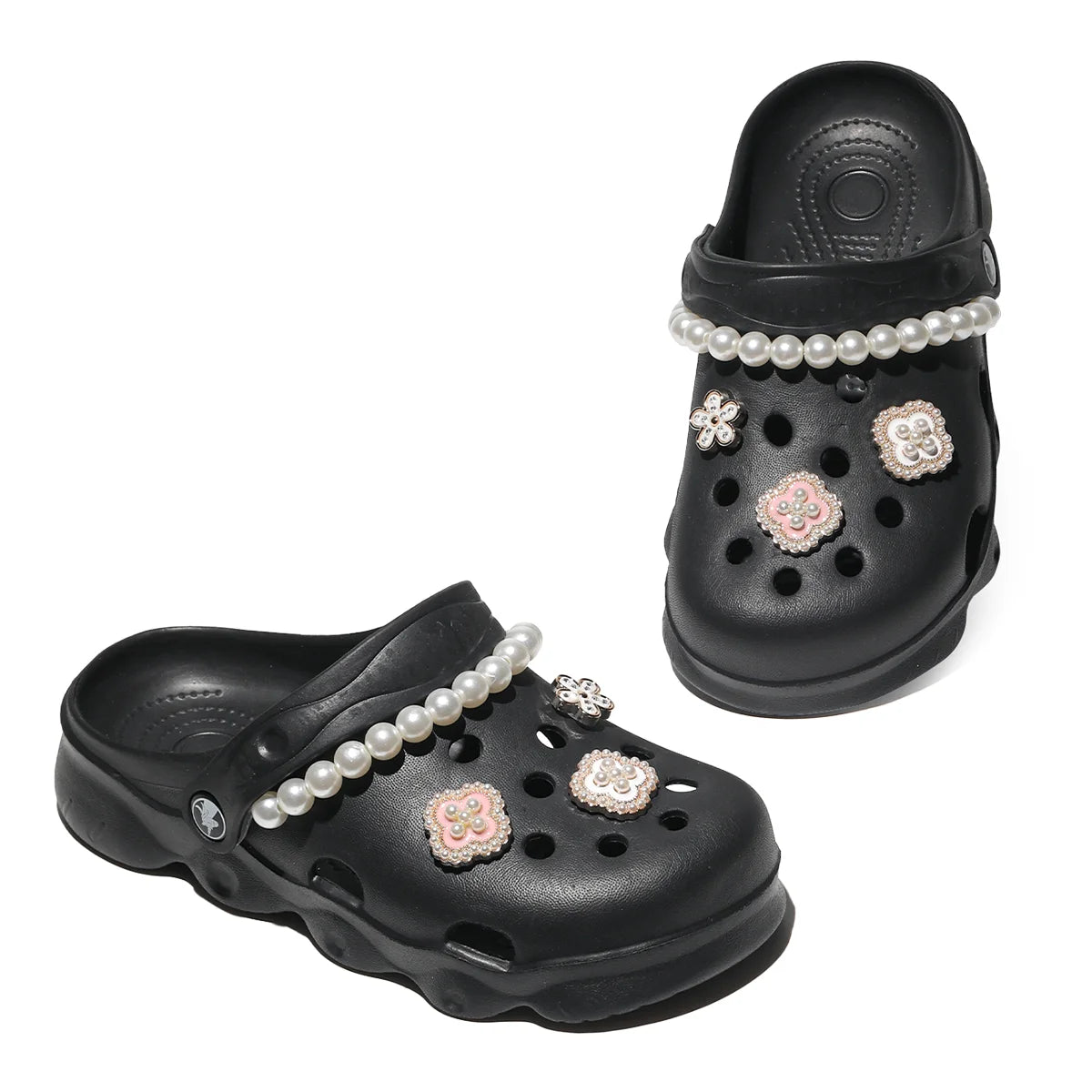 Kids' Glitter Clog, Lightweight EVA Garden Shoes, Waterproof Non-Slip Sandals, Comfortable Slip-On Shoes for Indoor Outdoor 1214