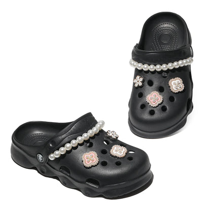 Kids' Glitter Clog, Lightweight EVA Garden Shoes, Waterproof Non-Slip Sandals, Comfortable Slip-On Shoes for Indoor Outdoor 1214
