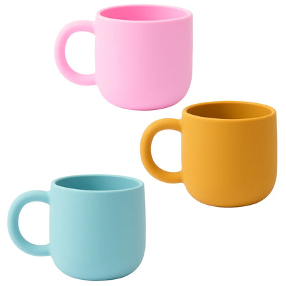 Color Kids 1PCS Silicone Baby Feeding Cup Single Handle Portable Water Bottle Pure Color BPA Free Baby Tableware Shower Gift