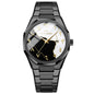 Top Brand Men Watch Marble Dial 42mm Arabic Scale Clock Silver Stainless Steel Quartz Movement Sports Business Wristatch for Men