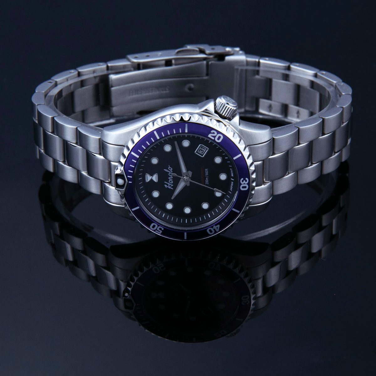 Horolo 30mm Women's Watches Japan Solar Movement Luminous Water Resistant Sapphire Stainless Steel Luxury Watch Gift For Wife