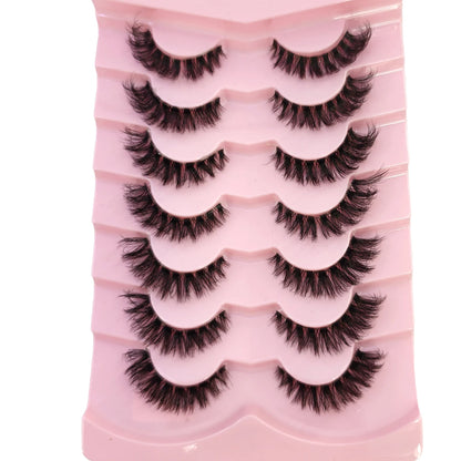 NEW 7pairs 8D Mink Lashes Natural Short False Eyelashes Mink Eyelashes 3D Mink Lashes Wispy HandMade Full Strip Lashes  Makeup