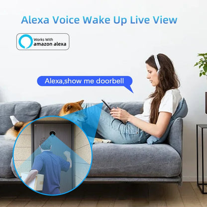3MP Tuya Smart Security Outdoor House Door Video Eye With Camera Alexa PIR Motion Detect Wifi Peephole Door Camera For Home