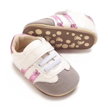 Baby Boys Girls Spring Autumn Shoes 0-1 Year First Walker Fashion Striped Rubber Soles Casual Sports Newborn