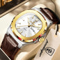 POEDAGAR Fashion Wristwatch For Boyfriend Luminous Waterproof Week Calendar Business Couple Watches Leather Luxury Men's Watches