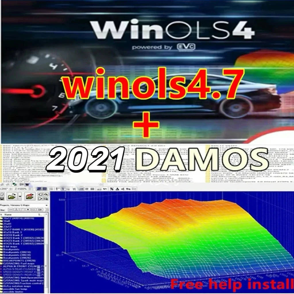 2026 Hot Selling Winols 4.7 Software+2021 Damos File Latest ECU Programming Tool+installation Video Guide Car Auto Repair Softwa