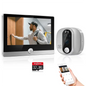 Jeatone Alexa Tuya Smart WiFi Video Peephole 1080P/158° Doorbell Camera For Home 4.3" LCD Screen 24H PIR Movement Detection Eye
