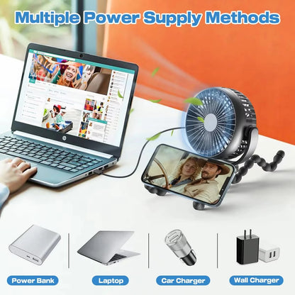 Fan for Cart Stroller Fan Portable Outdoor Fan Clip On for Baby 500mAh USB Rechargeable Handheld Electric Fan for Home 3 Speeds