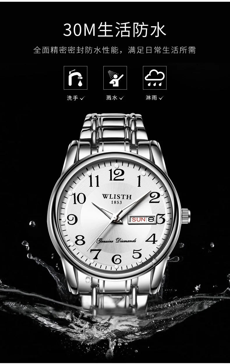 Luxury Women Watch Quartz Watch Digital Wristwatch Waterproof Calendar Luminous Watch Fashion Business Light Man Clock Watches