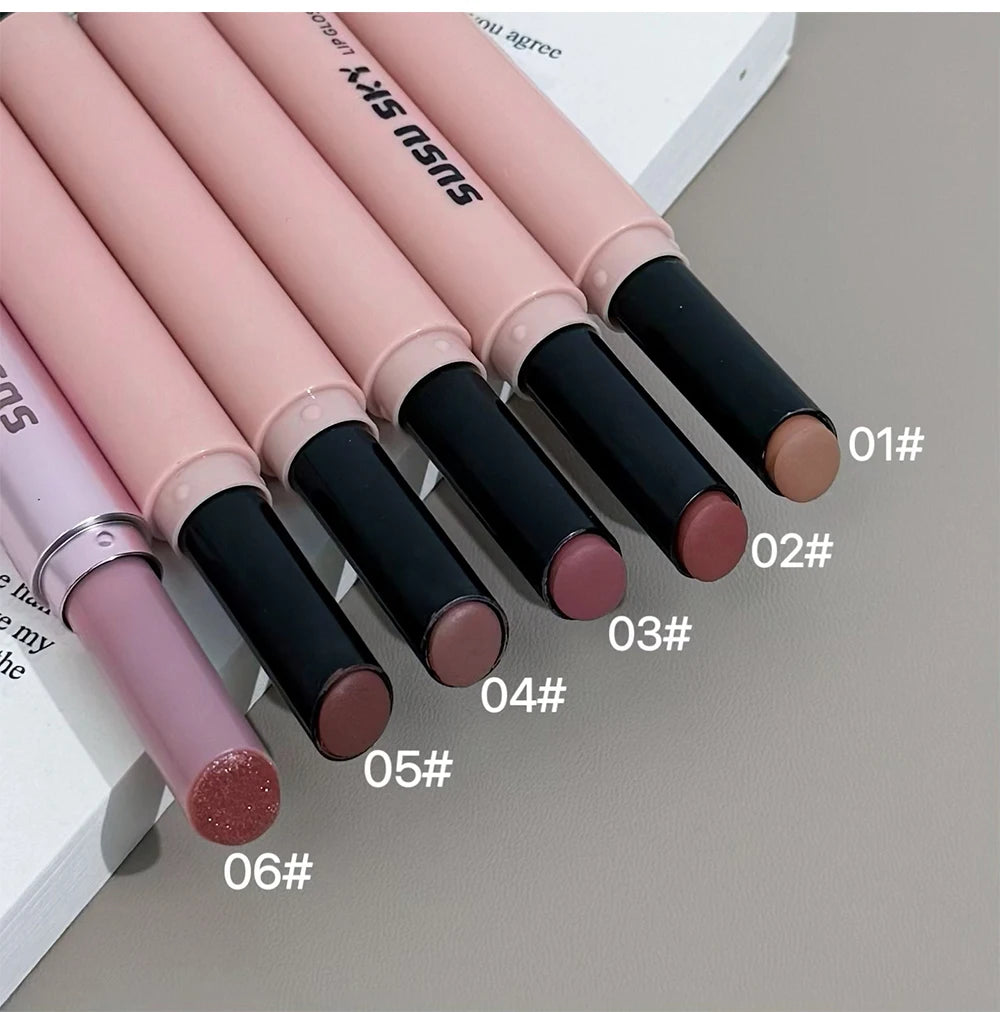Smoky Grey Violet Lipstick Matte Velvet Finish Smooth Application Lip Mousse Waterproof Mirror Glossy Lip Tint Not Fading Makeup