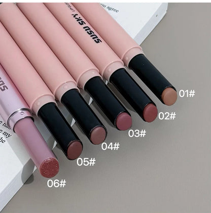 Smoky Grey Violet Lipstick Matte Velvet Finish Smooth Application Lip Mousse Waterproof Mirror Glossy Lip Tint Not Fading Makeup