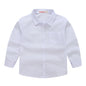 Children's Shirt in the Spring and Autumn New Boys and Girls Suit Collar Shirt Children's Pure Color Long Sleeve Shirt