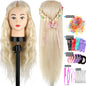 85% Real Human Hair Mannequin Head Without Make-up Professional Hairdressing Training Head For Hair Styling Braid Curl Cut DIY