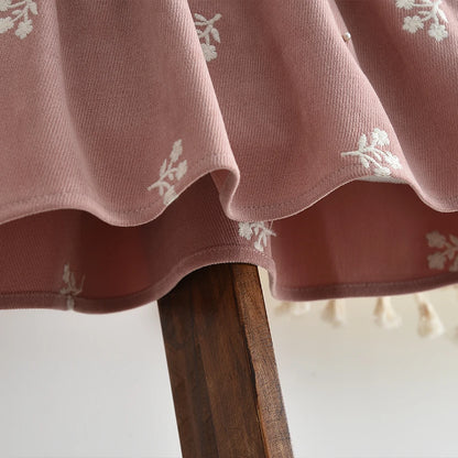 Sweet and Lovely Pink Baby Girl Doll Collar Long Sleeved Floral Princess Dress Korean Version Autumn New