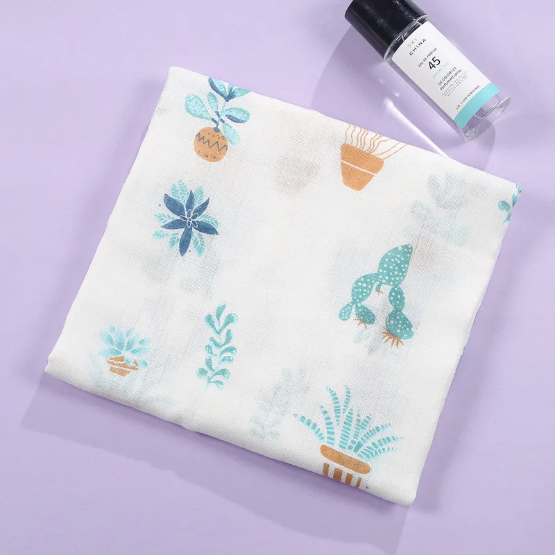 Newborn soft 100% muslin cotton swaddlle blanket infant baby wrap bath towel cover blanket 120x110cm