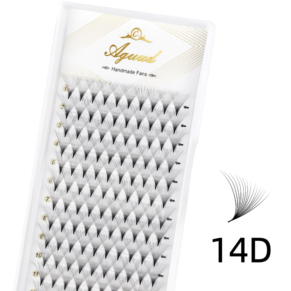 AGUUD 5 Trays/Lot Thin Roots Slim Base Premade Fans Lash Sharp Pointy Base Promade Russian Volume Fans Eyelash Extensions Faux