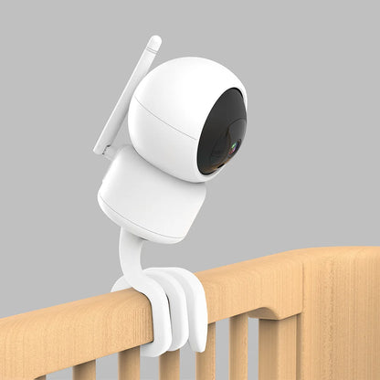 IP Camera Holder Stand Baby Monitor Wall Mount Silica gel Bracket Hole-Free Crib Cradle Rod Hose Holder Flexible Twist Mounting