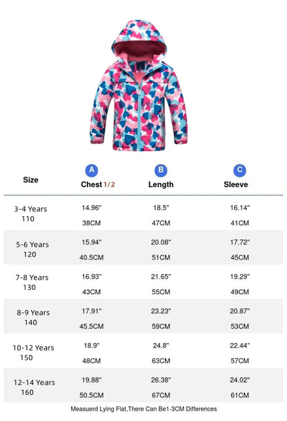 Dubbped Girl Polar Fleece Waterproof Jacket Spring Autumn Children Coats Sport Casual Kids Jackets Double-deck Windproof Jackets