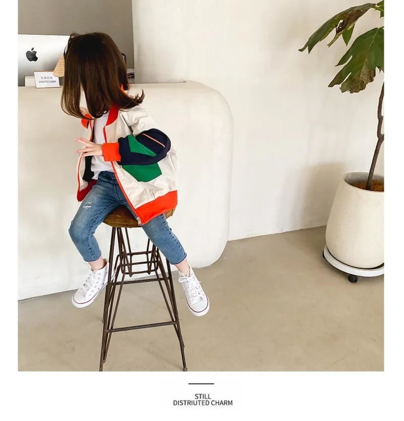 England Style Spring Autumn Cotton Girl Toddler Trench kids Windbreaker Fashion Little Girl Double Breasted Jacket Outfits