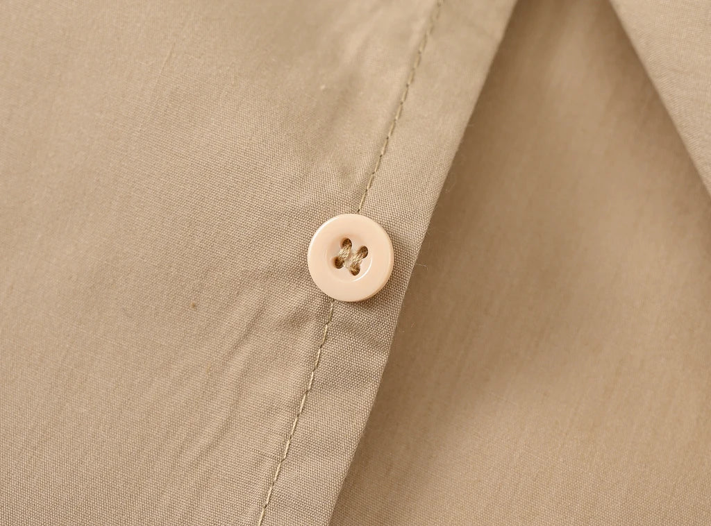 Children's Shirt in the Spring and Autumn New Boys and Girls Suit Collar Shirt Children's Pure Color Long Sleeve Shirt