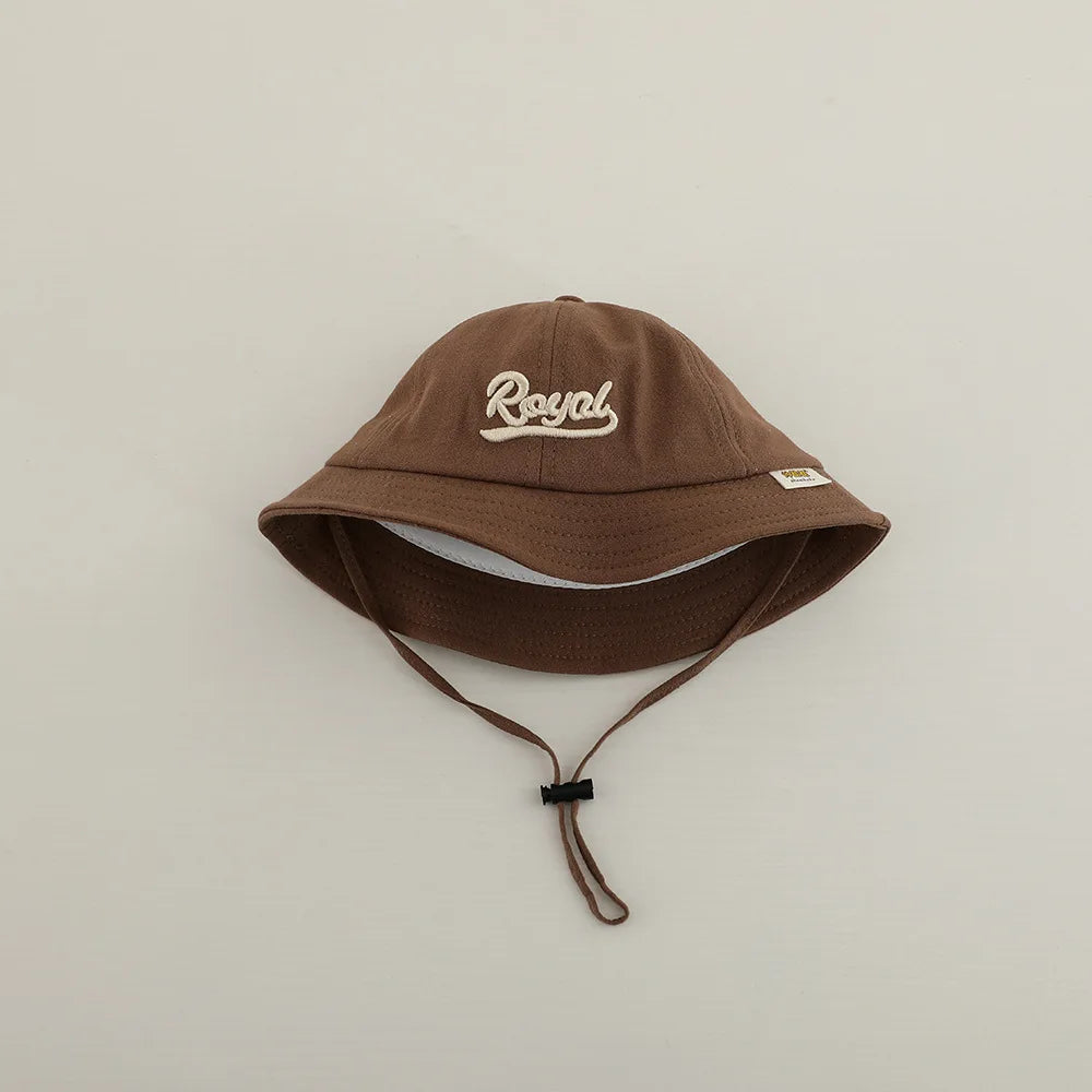 New Embroidered Letter Baby Bucket Hats Spring Sunhat Fishing Hat Sunshade Visor Boy Girl Outdoor Fashion Beach Cap For 6-24M